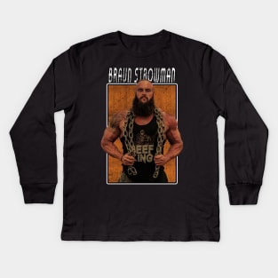 Vintage Wwe Braun Strowman Kids Long Sleeve T-Shirt